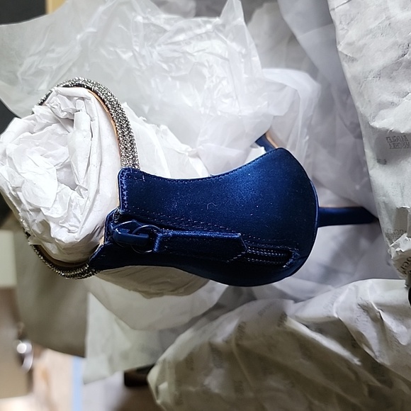 Badgley Mischa size 8 Ulissa Navy Satin Heels - Picture 5 of 6